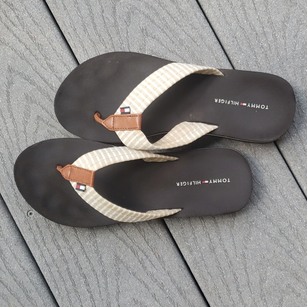 Womens sandals size 6.5 white and tan